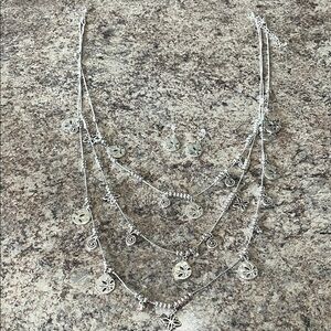 Elegant Silver Charm Necklace and Earring Set